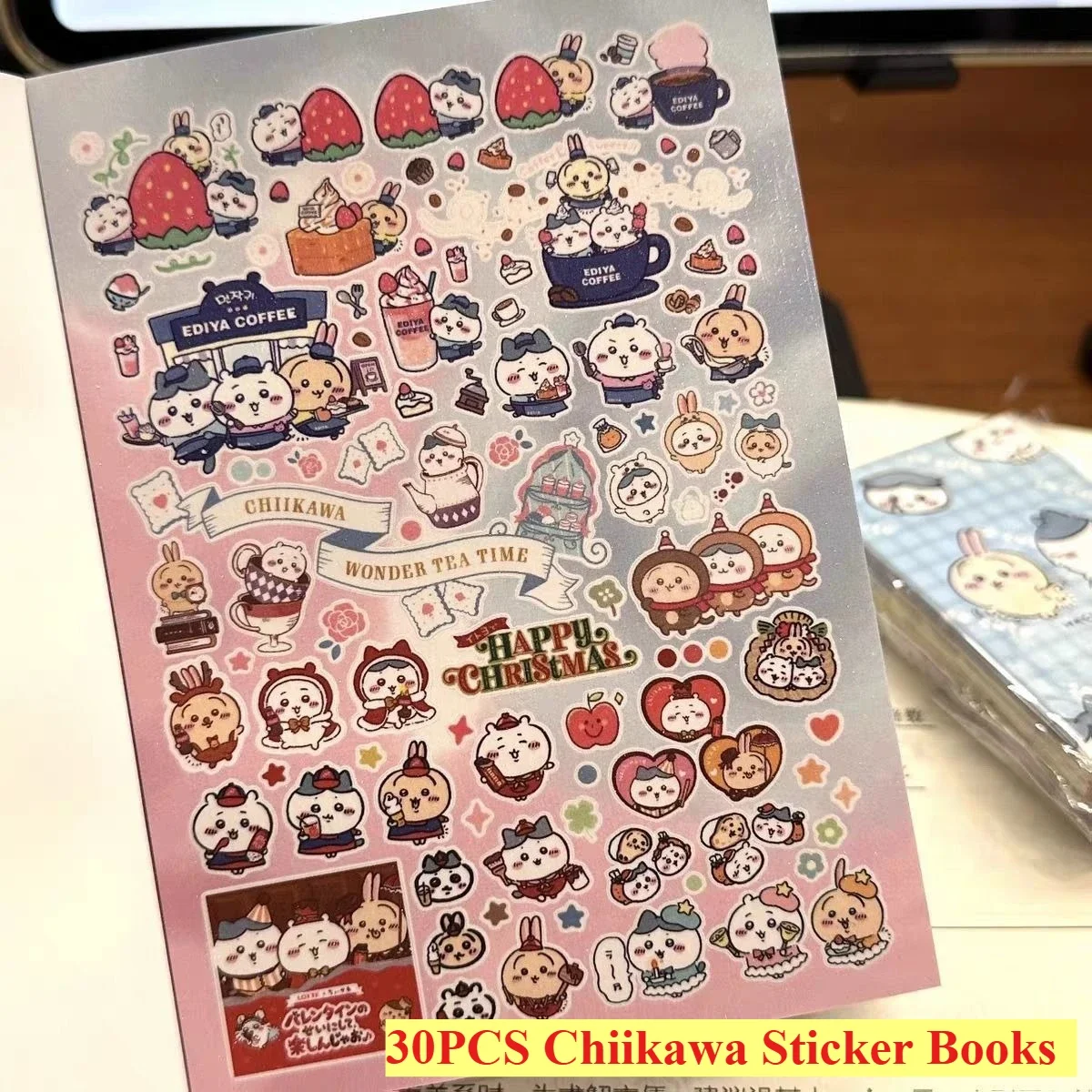 Books - 30 Sayfa Sevimli Anime Chiikawa Çıkartmaları,