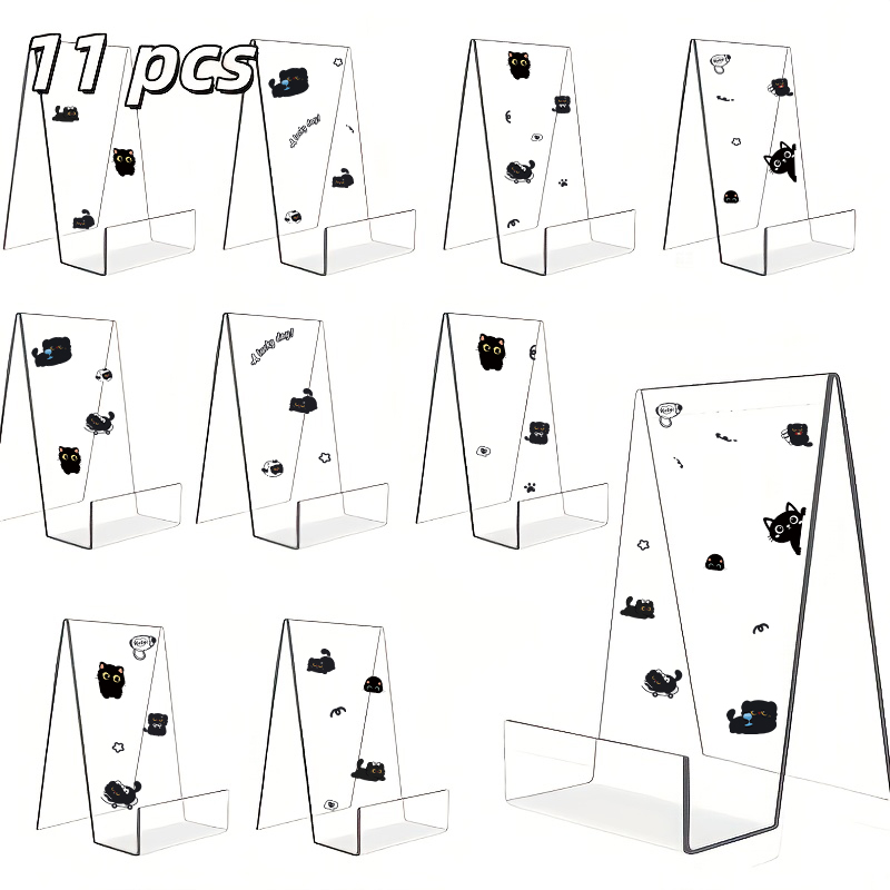 Clear Acrylic Book Stand Holder - 11 adetlik akrilik kitap standı seti,