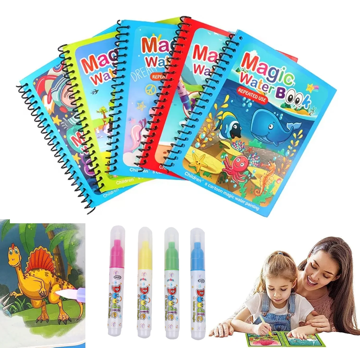 1 adet çocuk suluboya resim si - Reusable Water Magic Coloring Book incelemesi ve fiyatı