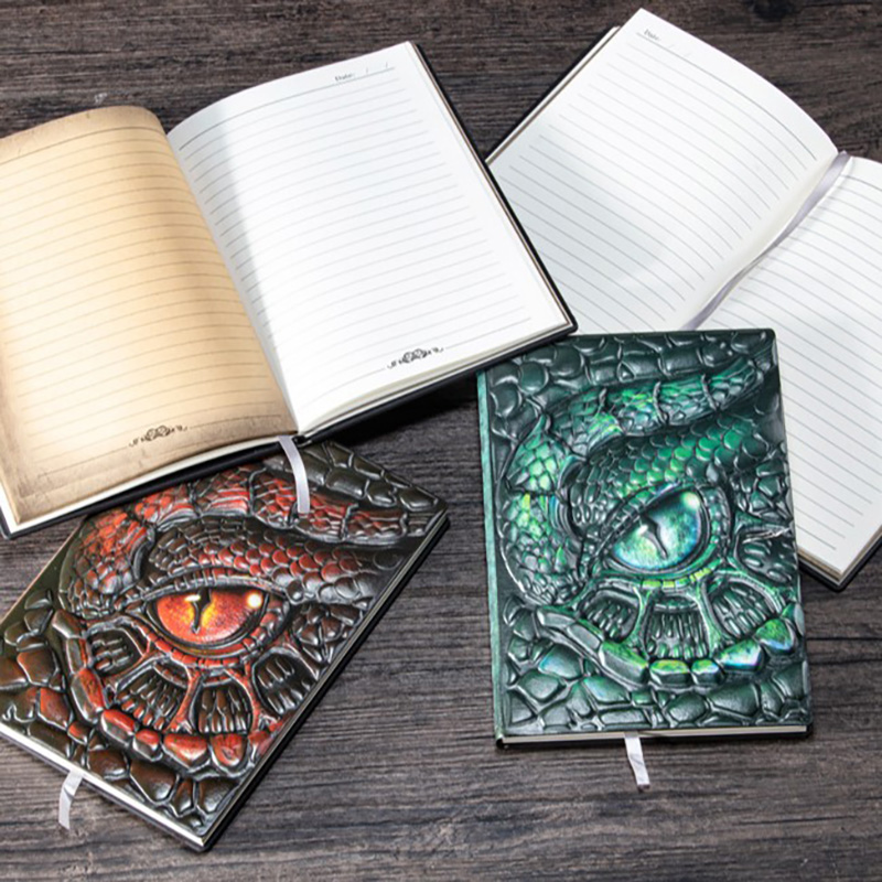 A5 3D Kabartmalı Ejderha Gözü  - Vintage Leather Journal Notebook incelemesi ve fiyatı