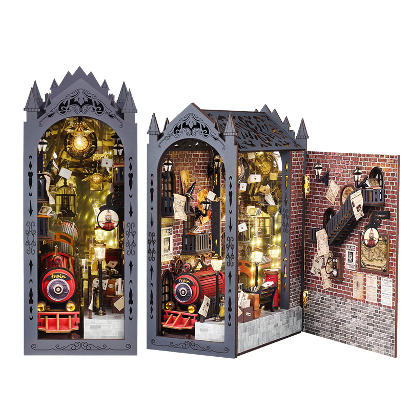 Kendin Yap Ahşap Sihirli Noel  - Diy Wooden Book Nook Kit Shelf Insert incelemesi ve fiyatı